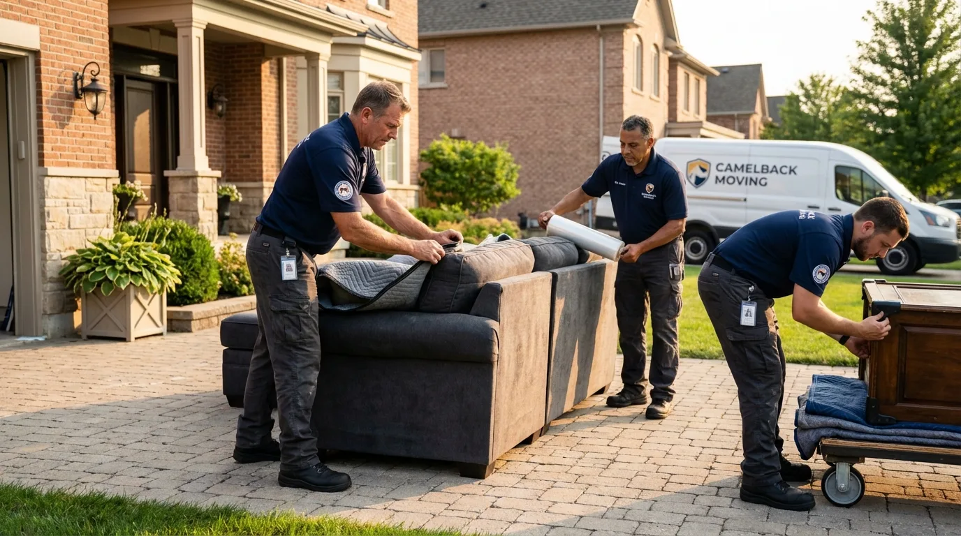 Large estate moving crew wrapping furniture in Aumsville, OR